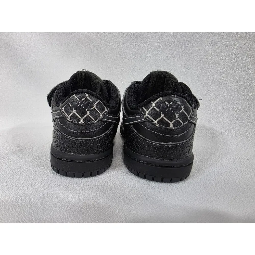 Nike Little Dunk Low TD Black Anthracite Leather Toddler Shoes Size 5C
